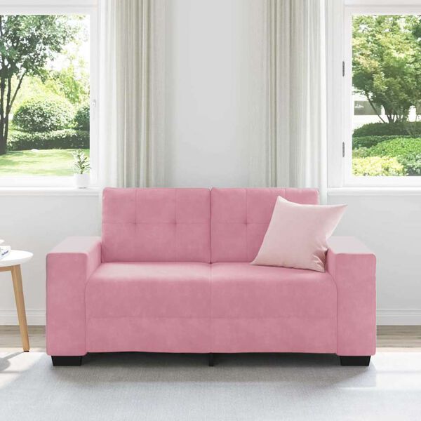 vidaXL Sofa Pink 160 x 77 x 82 cm Poly velvet