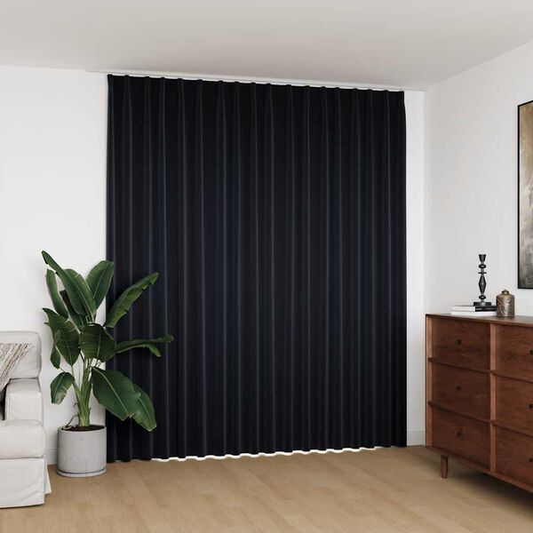 vidaXL Blackout Curtain with Hooks Black 290x245 cm