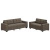 vidaXL Sofa 2 pcs Dark Grey Fabric