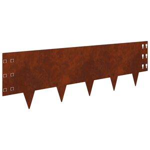 vidaXL Lawn Edging 30 pcs 100 x 30 cm Steel Rusty