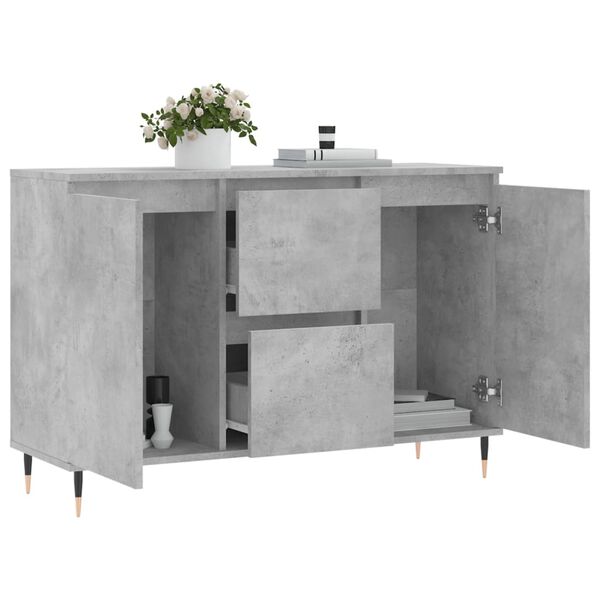vidaXL Sideboard Concrete Grey 101.5x35x70 cm Engineered Wood