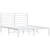 vidaXL Metal Bed Frame without Mattress with Headboard White 140x200cm
