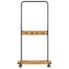 vidaXL Clothes Rack with Wheels 90x35x190 cm Solid Wood Mango and Iron