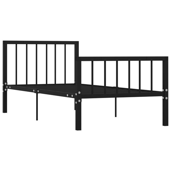 vidaXL Bed Frame without Mattress Black Metal 100x200 cm