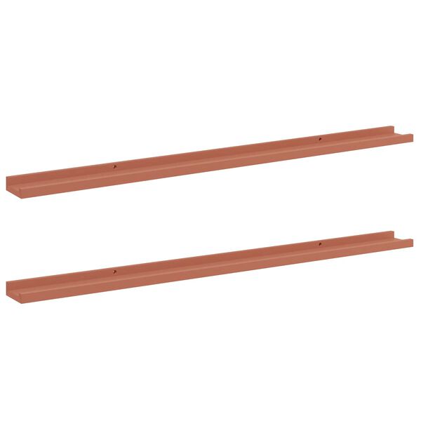 vidaXL Wall Shelf with Shelf 2 pcs Red 115 x 9 x 3 cm Engineered Wood