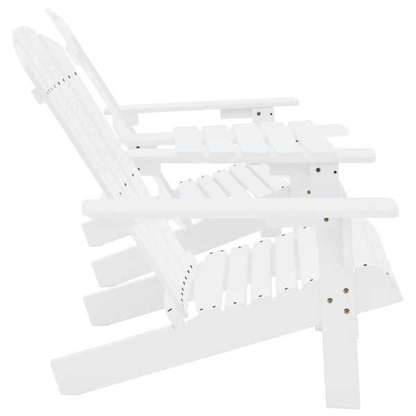vidaXL Garden Adirondack Chair Solid Fir Wood White
