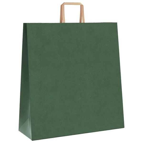 vidaXL Paper Bags 50 pcs with Handles Green 45x17x48 cm