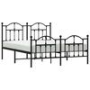 vidaXL Metal Bed Frame without Mattress with Footboard Black 135x190cm