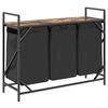 vidaXL Laundry Basket 3 Compartments with Shelf Smoked Oak