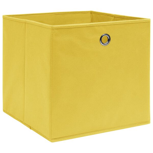 vidaXL Storage Boxes 10 pcs Non-woven Fabric 28x28x28 cm Yellow