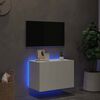 vidaXL TV Wall Cabinet with LED Lights White 60x35x41 cm