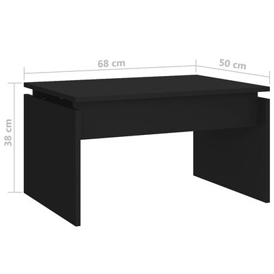 vidaXL Coffee Table Black 68x50x38 cm Engineered Wood