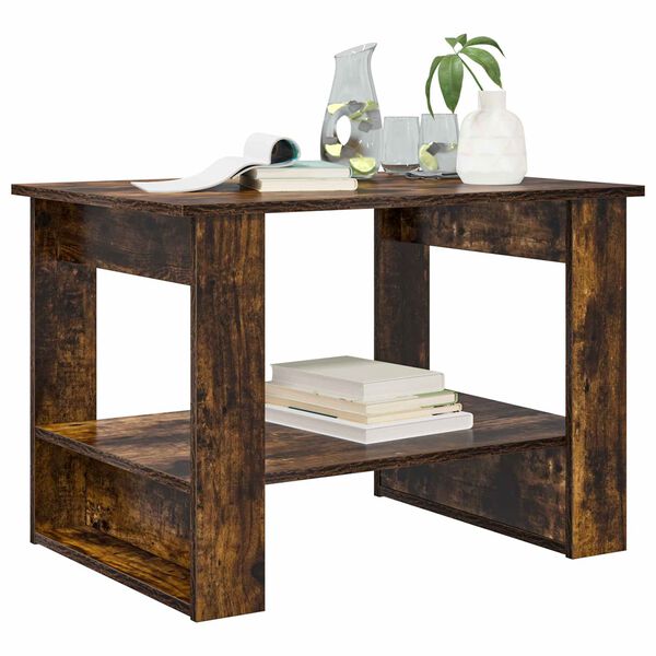 vidaXL Coffee Table Smoked Oak 72 x 50 x 50 cm Engineered Wood