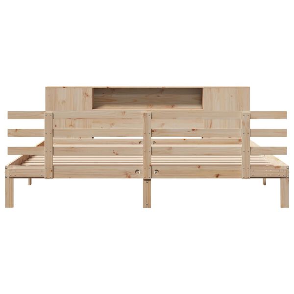 vidaXL Bookcase Bed without Mattress 200x200cm Solid Wood Pine