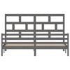 vidaXL Bed Frame without Mattress Grey Solid Wood 200x200 cm (810452+814216)