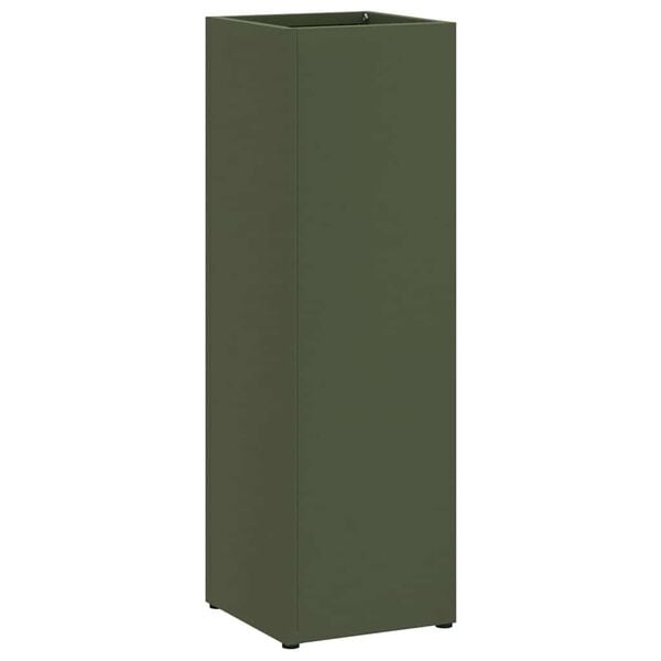 vidaXL Umbrella Stand with Storage Olive 15.5 x 15.5 x 49 cm Metal
