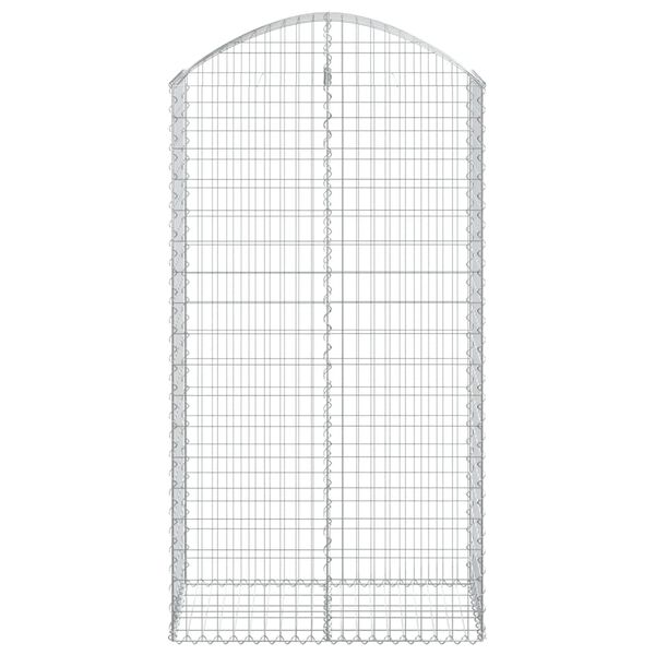 vidaXL Arched Gabion Basket 100x50x180/200 cm Galvanised Iron