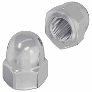 vidaXL Hex Acorn Nuts 2 pcs Silver M8 Metal
