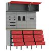 vidaXL Work Cabinet Set with Drawer with Storage Manual 8 pcs Red