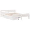 vidaXL Bed frame without Mattress White 150x200 cm King Size Solid Wood Pine