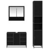 vidaXL Bathroom Furniture Set 3 pcs Black Oak Engineered Wood