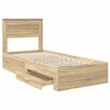 vidaXL Bed Frame with Headboard Sonoma Oak 90 x 200 cm Engineered Wood