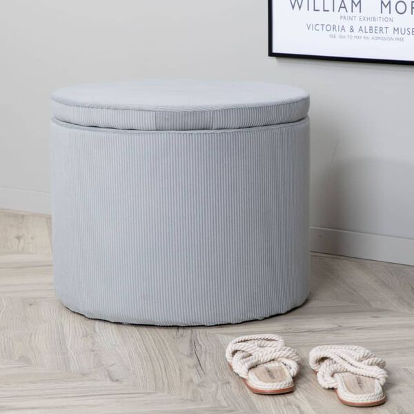 Venture Home Pouffe Dunken 51x51x43 cm Corduroy Grey