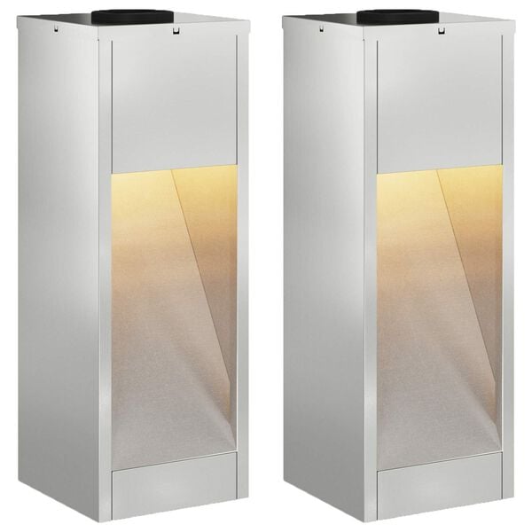 vidaXL Solar Led Pathway Light 2 pcs Silver Galvanized