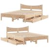 vidaXL Bed Frame with Drawers 135x190 cm Double Solid Wood Pine