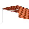 vidaXL Manual Retractable Awning with Blind 4x3m Orange&Brown