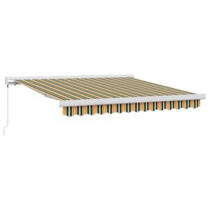 vidaXL Retractable Awning Green and Yellow 300 x 250 cm