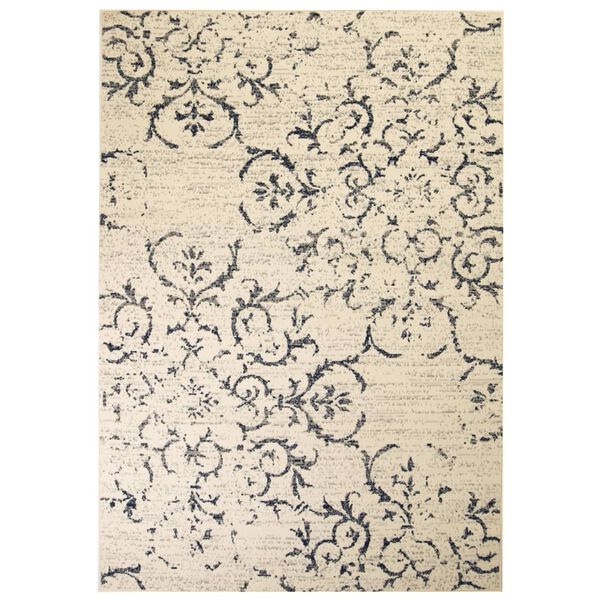 vidaXL Modern Rug Floral Design 140x200 cm Beige/Blue