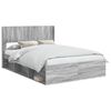 vidaXL Bed Frame with Storage and Headboard Grey Sonoma 140 x 200 cm