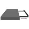 vidaXL Floating Wall Shelf High Gloss Grey 80x23.5x3.8 cm MDF