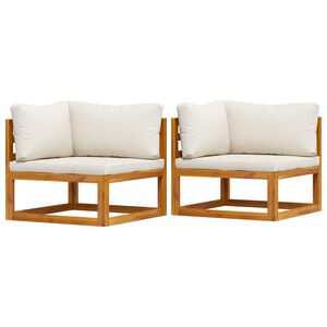 vidaXL Sectional Corner Sofas 2 pcs with Cushions Cream White
