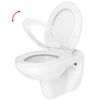 vidaXL Wall-Hung Toilet with Soft-Close Seat Ceramic White WC