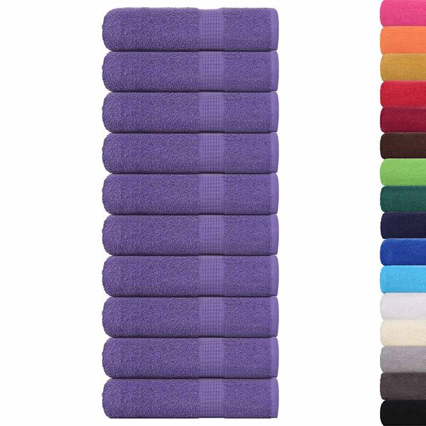 vidaXL Bath Towels "FROGN" 10 pcs Purple 100x150 cm 360 gsm