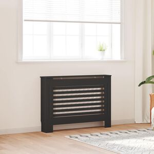 vidaXL Radiator Cover Black 112x19x81,5 cm MDF