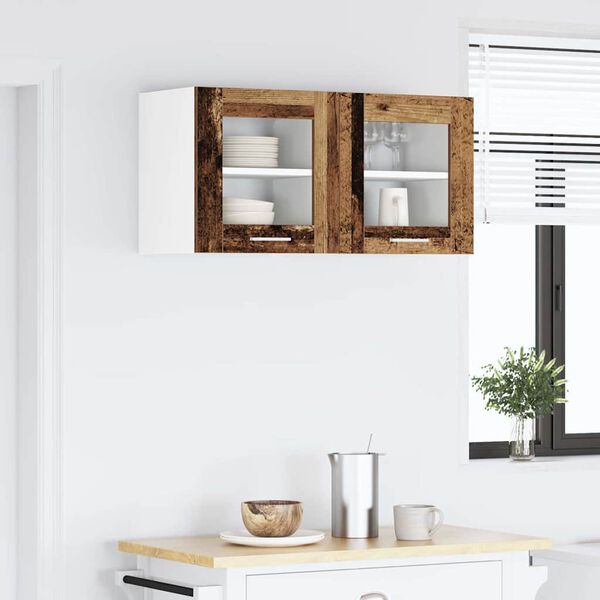 vidaXL Hanging Cabinet 2 pcs Old Wood 40 x 31 x 40 cm Engineered Wood