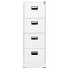 vidaXL Filing Cabinet White 46x62x133 cm Steel