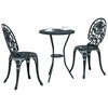 vidaXL Garden Bistro Set 3 pcs Green Aluminium