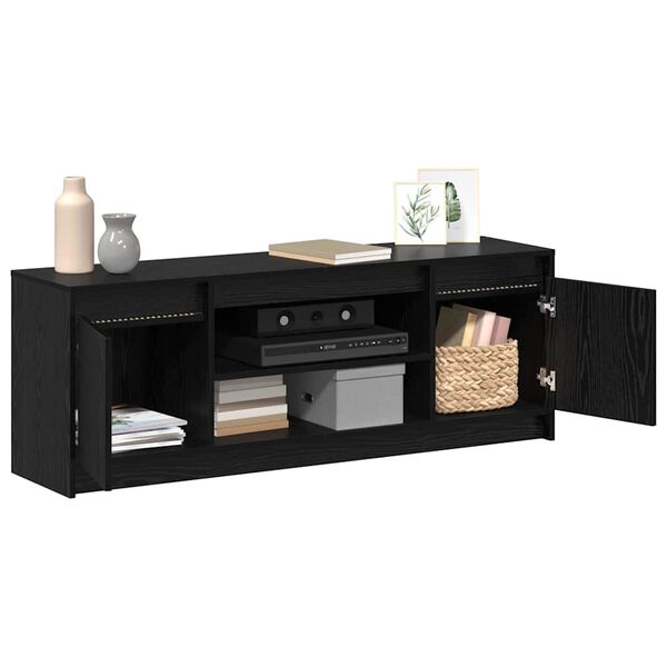 vidaXL TV Units Black 139.5 x 34 x 50 cm Engineered wood