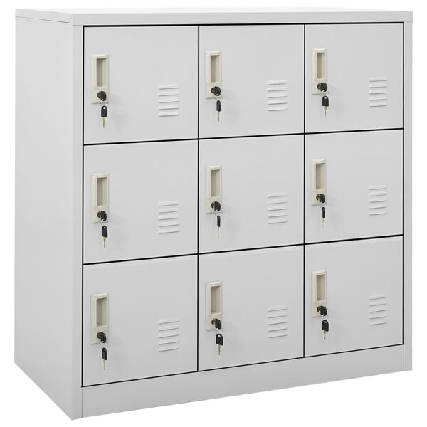 vidaXL Locker Cabinets 2 pcs Light Grey 90x45x92.5 cm Steel
