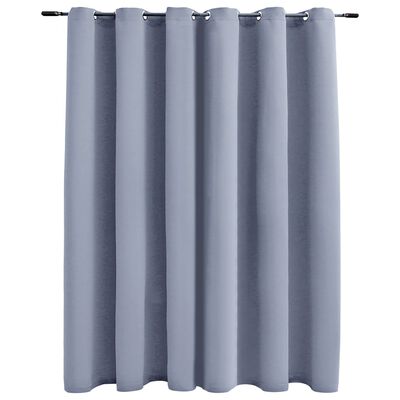vidaXL Blackout Curtain with Metal Rings Grey 290x245 cm