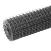 vidaXL Chicken Wire Fence Steel with PVC Coating 25x1 m Grey