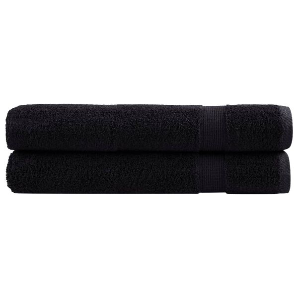 vidaXL Premium Sauna Towels SOLUND 2 pcs Black 80x200 cm 600 gsm