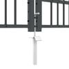 vidaXL Fence Gate with Spear Top with Lock Grey 305 x 125 cm Steel
