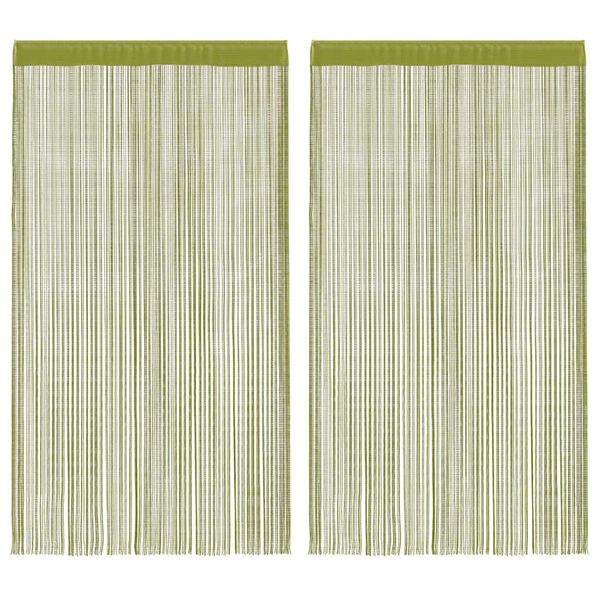vidaXL String Curtains 2 pcs 140x250 cm Green