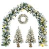 vidaXL Mini Christmas Tree Set 45 cm 125 LEDs Warm White PVC