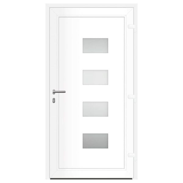 vidaXL Front Door White 100x200 cm Aluminium and PVC